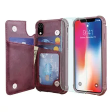 Vanavagy Funda Tipo Cartera+protector Pantalla Para iPhone