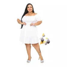 Vestidinho Plus Size Curto Pipoca Moda Evangélica 