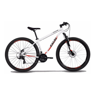 Mountain Bike Caloi Vulcan Aro 29 17 21v Freios De Disco Mecânico Câmbios Power Index Y Shimano Tourney Tz300 Cor Branco/vermelho