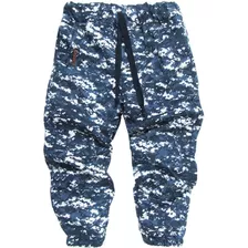 Calça Jogger Sarja Camuflada Com Elastano Infantil 2 Ao 8