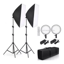 Kit Led Softbox Bicolor Completo Dimmer E Controle C/nf
