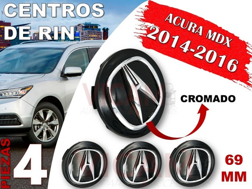Kit De Centros De Rin Acura Mdx 2014-2016 69 Mm (negro) Foto 2