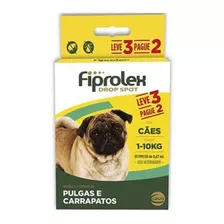 Fiprolex Cães Até 10kg - Kit Com 3 Pipetas
