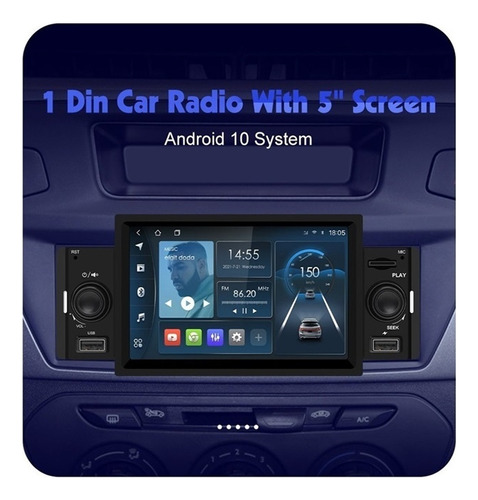 1 Din Auto Estreo Universal Radio Android 10 Carplay Wifi Foto 3