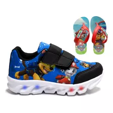 Tenis De Led Patrulha Canina Infantil + Chinelo Frete Gratis