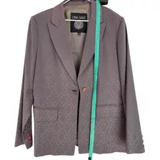 Blazer Recto Vestir Saco Viscosa Ona Saez Gris T.44 Mujer