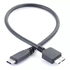 Cable Usb Tipo C Macho A Micro-usb 3.0 20cm Disco Duro Datos Color Negro