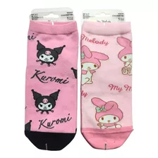 Set 2 Pares Calcetines Kuromi Y My Melody Original Sanrio