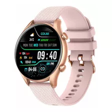 Smartwatch Colmi I20 1.32 Caja 50mm De Aleación De Zinc Gold, Malla Rosa De Silicona Y Bisel De Aleación De Zinc Abs+pc