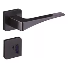 Fechadura Porta Banheiro Preto Maxx Quadrada 4643 Aliança