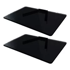 2 Repisas De Cristal Templado Flotante De Pared Dvd Bluray