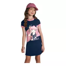 Vestido Brandili Infantil Em Cotton Marinho