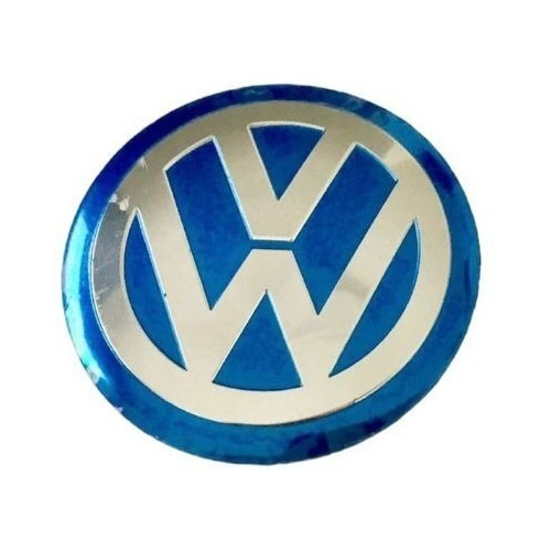 Logotipo Central Volante Volkswaguen  Azul Con Cromo Foto 3