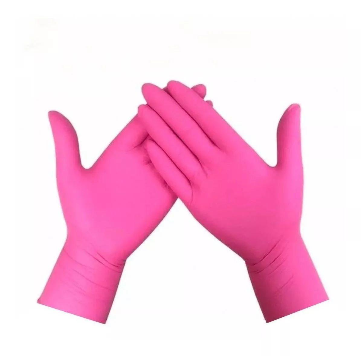 Luvas Descartáveis Unigloves Clássico Cor Rosa Tamanho  P De Látex Com Pó X 100 Unidades 