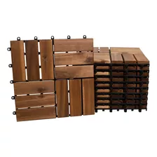 Caja De 10 Pz Piso Modular Acacia Deck Tile 12 Slats