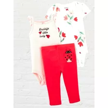  Trio Bebê Menina Carters 3 Peças Body-calça Conjunto