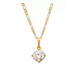 Dije Solitario Cristal Swarovski Oro Lamin 24k