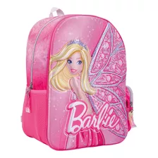 Mochila Barbie Fantasy Relieve 16 Wabro Color Violeta Y Rosa