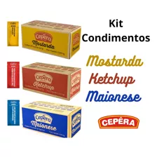 Ketchup Mostarda Maionese Cepêra Sache - Kit C/ 3 Caixas