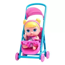 Boneca Bebê Baby Collection Passeio Carrinho 338 Super Toys