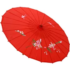 Sombrinha Japonesa Oriental Festa Decoração Vermelho Estampa