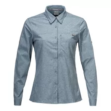 Camisa Mujer Lippi Rosselot Long Sleeve Q-dry Shirt Azul Gri