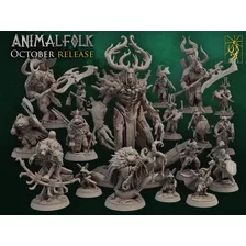 Coleção De Miniaturas Animalfolk Para Rpg, Zombicide, D&d...