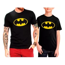 Kit Camiseta Tal Pai Tal Filho Batman Clássico Homem Morcego