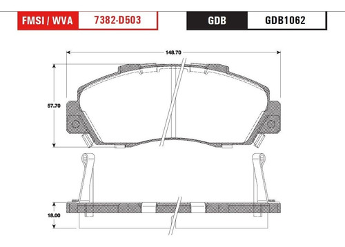 Balata Delantero Acura Integra 1998-2001 Foto 2