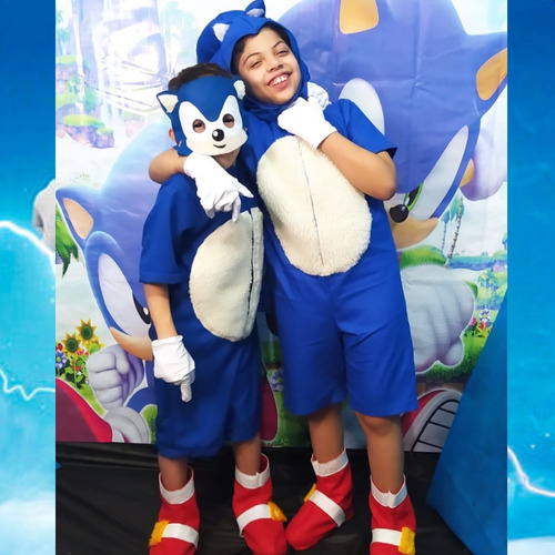 Fantasia Sonic Verão Infantil Luxo - Macacao - Gorro - Luvas - LUMEN  IMPORTADOS