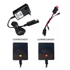 Kit Carregador Baterias 6v Com Led E Chicote Moto Elétrica