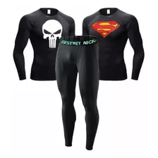 02 Camisas Rash Guard Uv + 01 Calça Térmica De Compressão