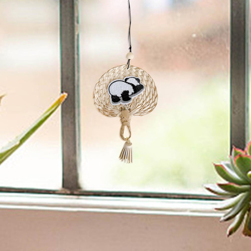Espejo Colgante De Coche Con Forma De Panda Tejido, Pequeo, Foto 9
