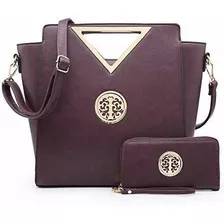 Bolso De Mano Para Dama Violeta Osc. Cuero Sintético Dasein