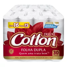 Papel Higiênico Folha Dupla Cotton Deluxe 16 Unidades Envio