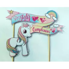 Topper Adorno Cumpleaños Infantil Unicornio