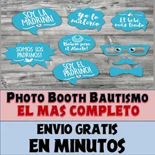 Kit Photo Booth Bautismo Nene Imprimible Frases Y Props