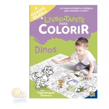 Livro Tapete Infantil Gigante Para Colorir: Dinos - 98 X 68 Cm Todolivro