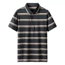 Camisas Polo De Verano A Rayas Para Hombre, 95% Algodón