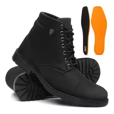 Bota Masculina Coturno Preto Na Promoção Costurado