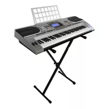 Teclado Musical 61 Teclas Hk-935 Midi- Sens- Usb+ Sup Pedest