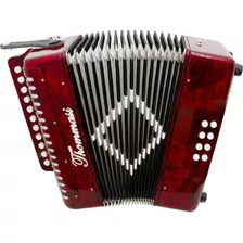 Acordeon 8 Baixos 21 Botões Ta-821bs Vermelho Thommasi