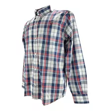 Camisa Masculina Radade Original Xadrez Azul Branco E Rosa