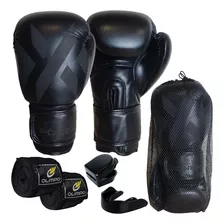 Kit Boxe Muay Thai Luva Bandagem Bucal