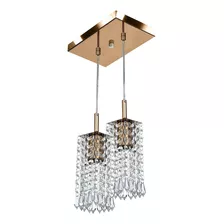 Lustre Pendente Clearcrillic Duplo Cristal Acrílico Cobre Cor New Cobre 110v/220v