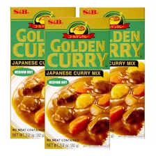 Salsa Golden Curry Medium Hot S&b 92 Ml. X3