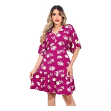 Vestido Manga Flare E Babado E Estampas Maravilhosas