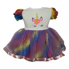 Vestido Mesversário Temático Infantil Unicornio 