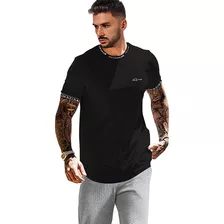 Playera Negra Hombre Estampado Deportivas Tenis Casual