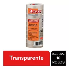 Fita Adesiva 12mm X 30m Durex Transparente 3m Pct C/10 Rolos